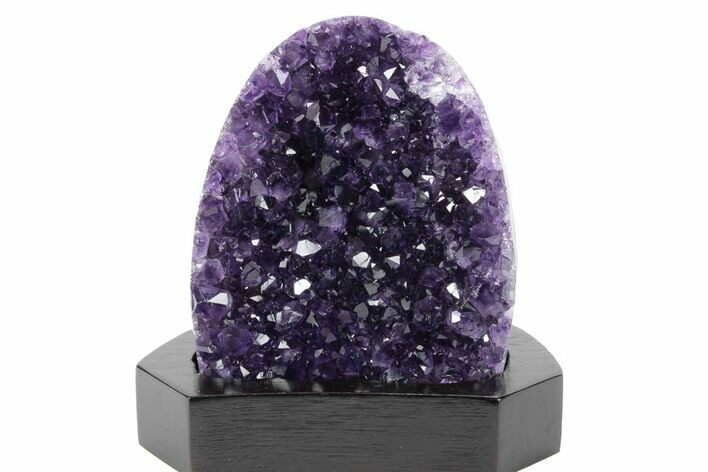 Deep Purple Amethyst Geode With Wood Base - Uruguay #360466